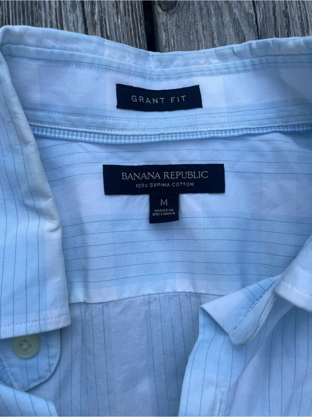 Banana Republic Light Blue Striped Men's Dress Shirt
